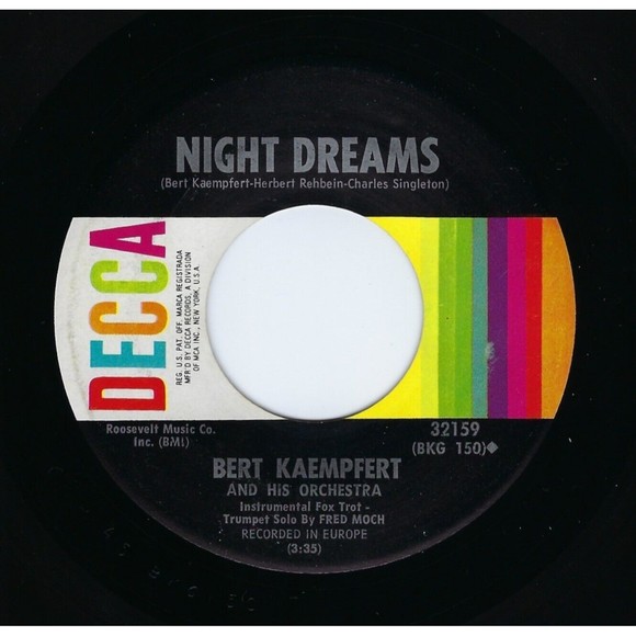 Bert Kaempfert 45 Talk / Night Dreams on Decca EX Easy Listening - Picture 2 of 2